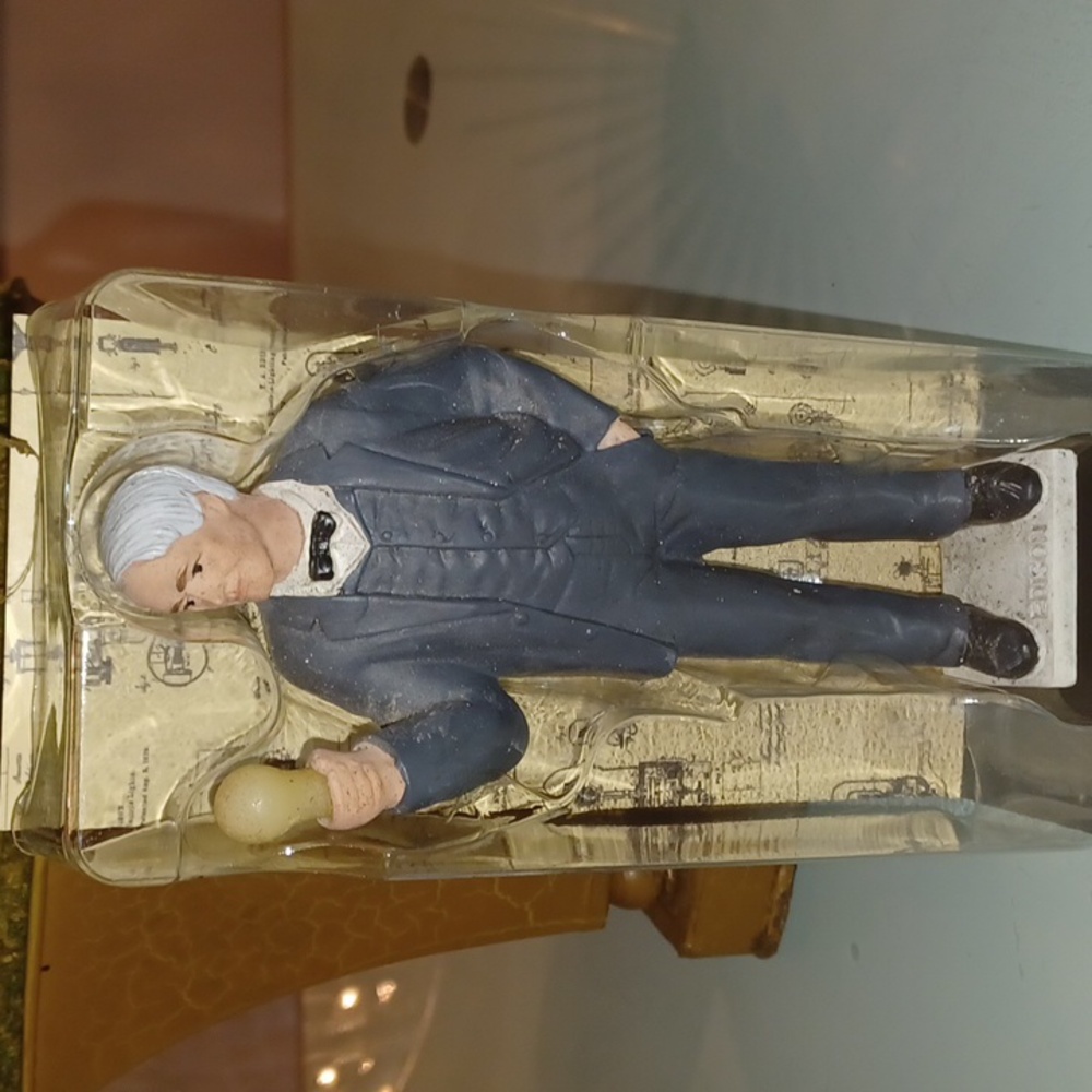 Edison Figurine with Light Bulb Accent Kirkland New (The BULB LIGHTS UP)